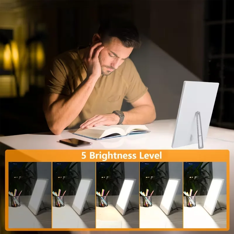 Sadness Treatment Lamp,10000 Lux LED Daylight,Natural Light with 3 Color Temperatures,Suitable for Home and Office Use in Winter