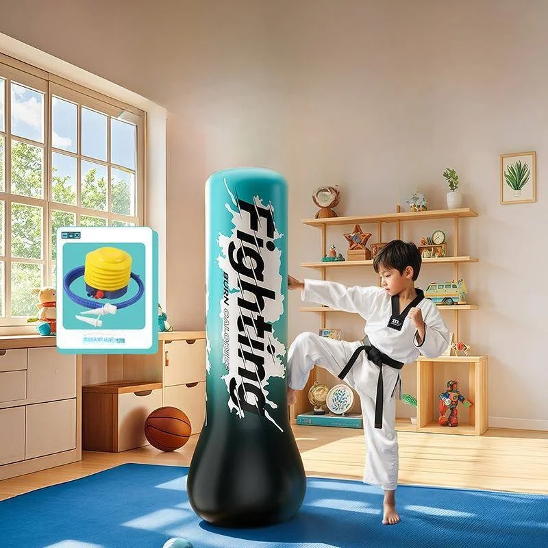 poteau-de-boxe-gonflable-avec-gants-sac-de-sable-d'arts-martiaux-sur-pied-cible-murale-pour-l'entrainement-a-domicile-equipement-de-taekwondo-pour-enfants