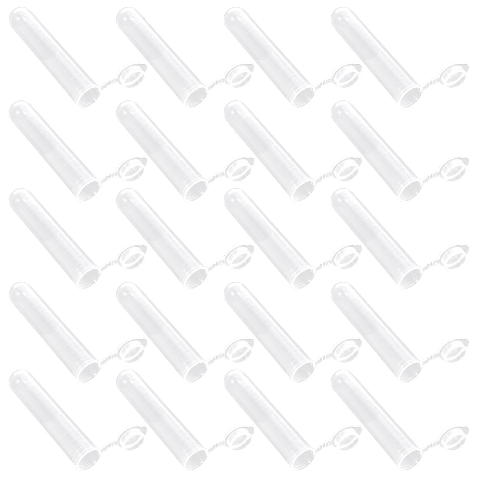 

200 Pcs Test Tubes Laboratory Centrifugal Screw Cap Vials Transparent with Scale