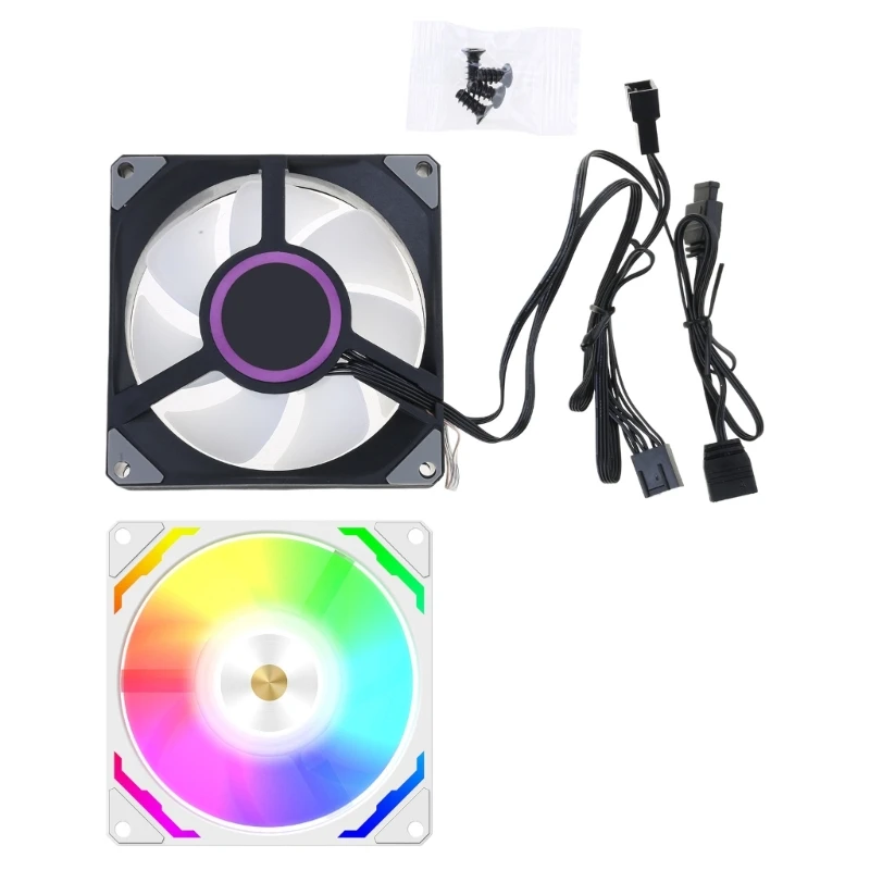 

90mm PWM Fan With ARGB LED Lights Customizable Color Quiet Operate CPU Cooling