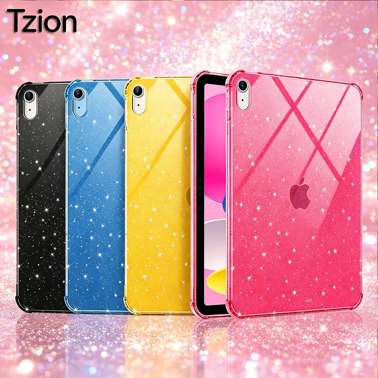 Tablet Case for iPad A16 11th Gen 2025, 11'' / 10th Gen 2022 10.9 inch Sparkly Glitter Crystal Transparent Soft Silicone Cover