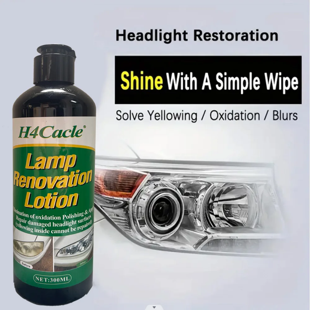 H4Cacle Car Headlight Restoration Polishing Kit Scratch Remover Headlamp Repair Cleaning Paste Oxidation Headlight Polish Liquid