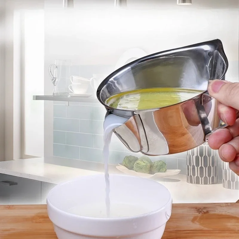 

Kitchen Soup Pot Oil Filter Grease Extractor Soup Water Separator Filter Spoon Skimmer - Stainless Steel
