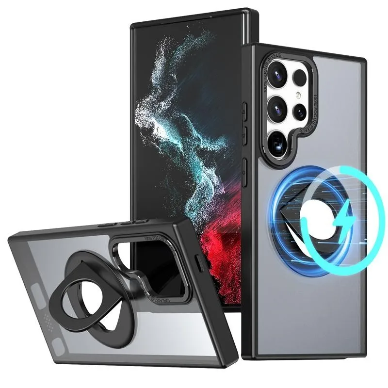 

Phone Case for Samsung S25 Ultra S24 Plus S24 FE S23 FE S22 Protective Case Rotate Bracket Magnetic MagSafe Shock Proof Cover