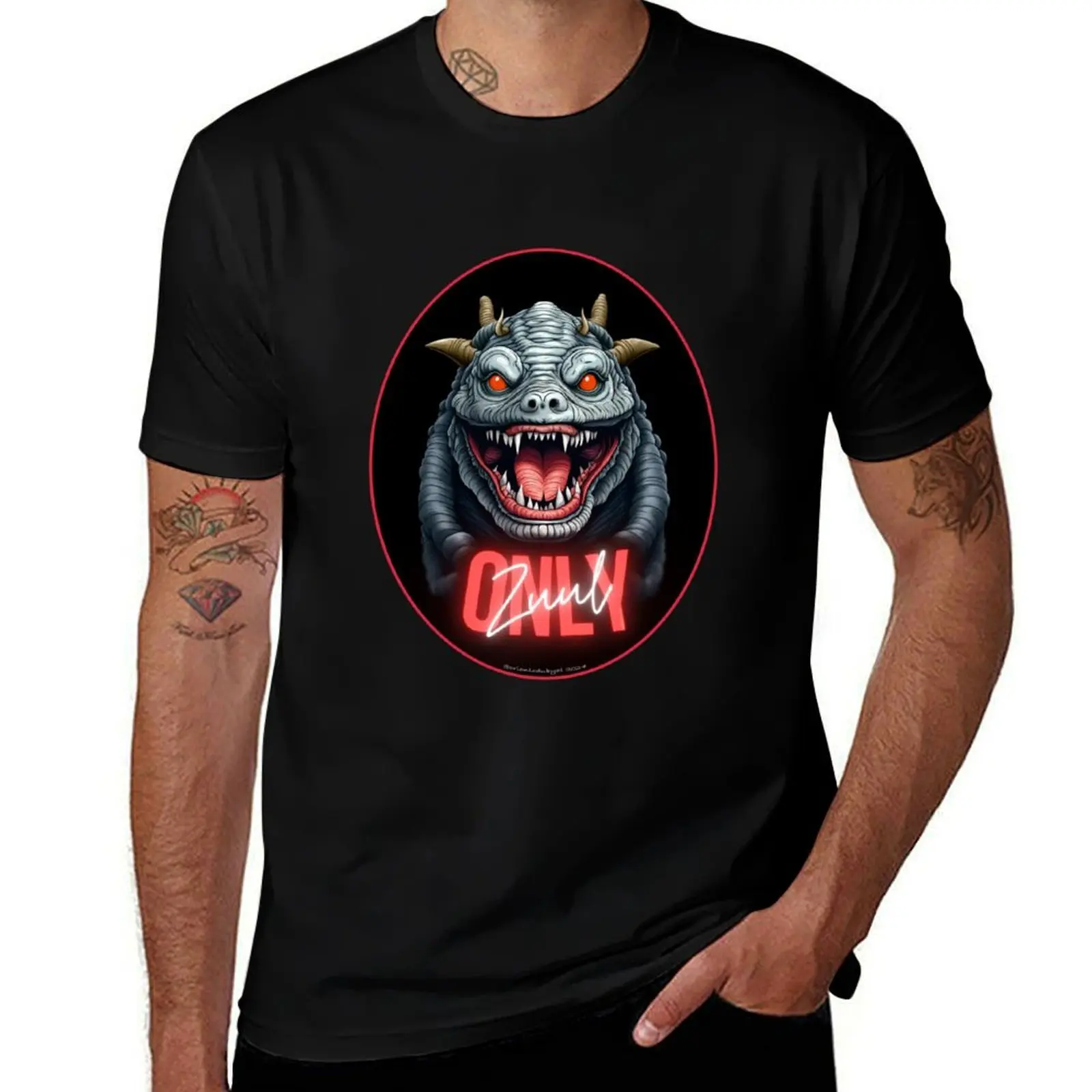 

Ghostbusters Zuul Demon Terror Dog T-Shirt Basic Casual Short Sleeve Cotton Shirt