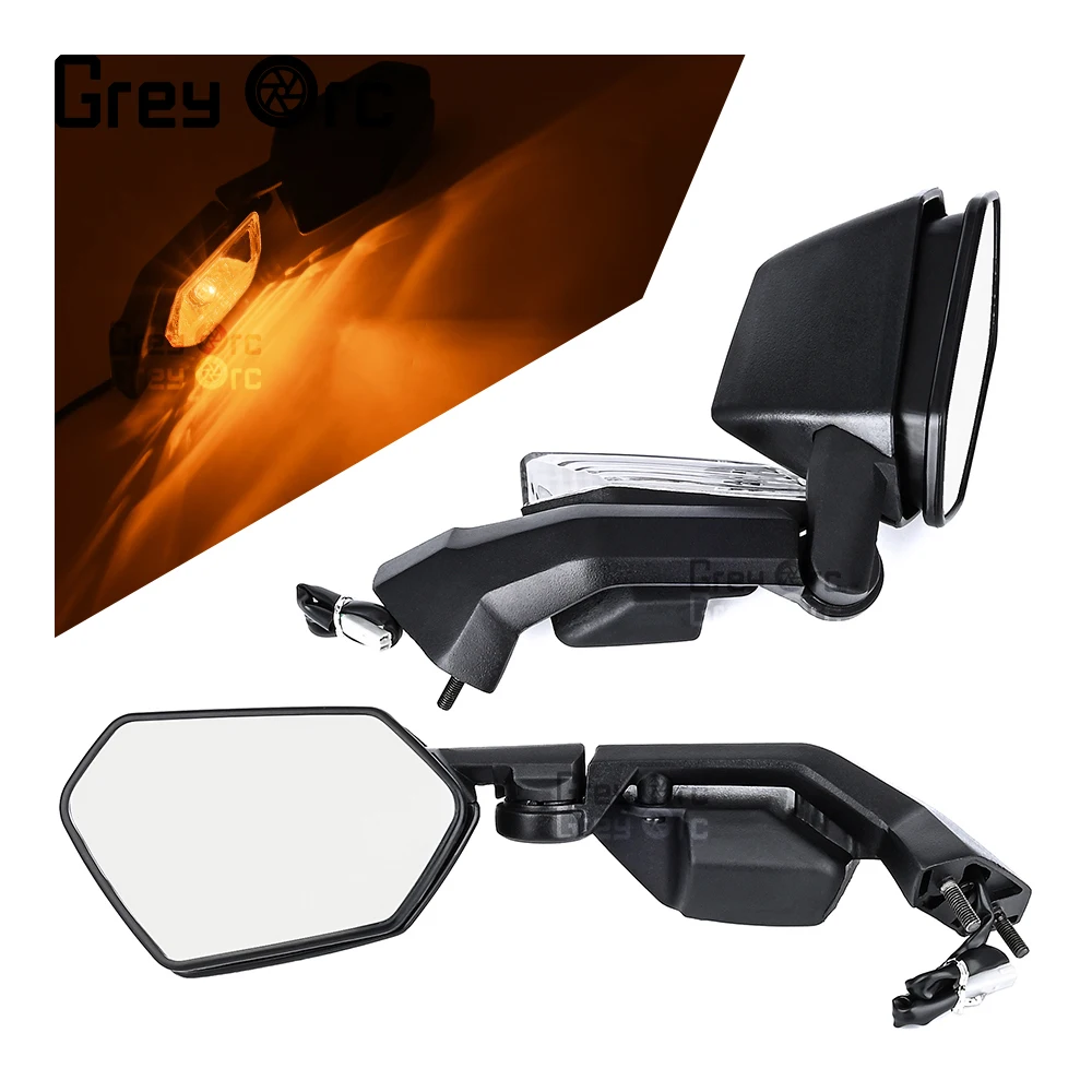 Motorcycle Rearview Mirror foldable with Turn Signal Function for Kawasaki Ninja ZX-6R 2005-2008 ZX-10R 2004-2010 Accessories
