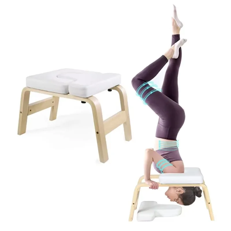 Wood Inverted Chair Gym Yoga Auxiliary Chair Home Fitness Inversion Stool Headstand Bench