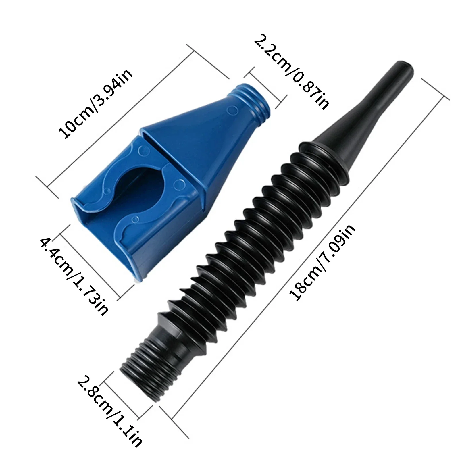 1/2/4Pcs Blue Telescopic Snap-on Hands-free ABS Plastic Fuel Funnel Portable Refueling Auxiliary Tool For Car Motorcycle