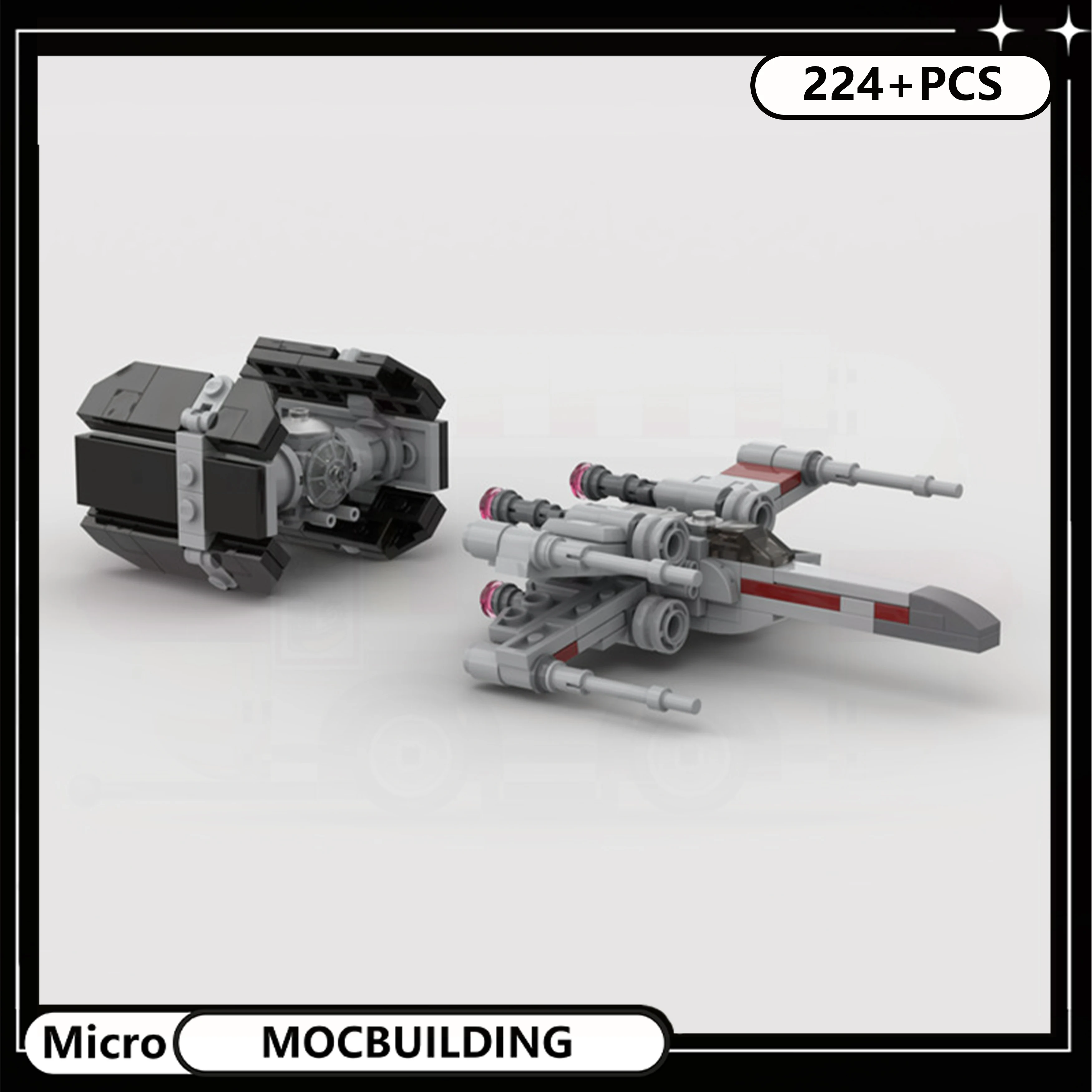 DIY MOC Micro Starship Model Kit, Creative Sci-Fi Spaceship Mini Building Blocks, Collection Display DIY Assembly Toy Xmas Gifts