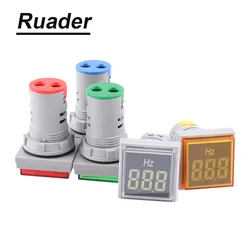 Square Digital Display Electricity Hertz meter 22mm Measuring Range 20-75 Hz Frequency Meter Indicator Signal Light Combo Tester