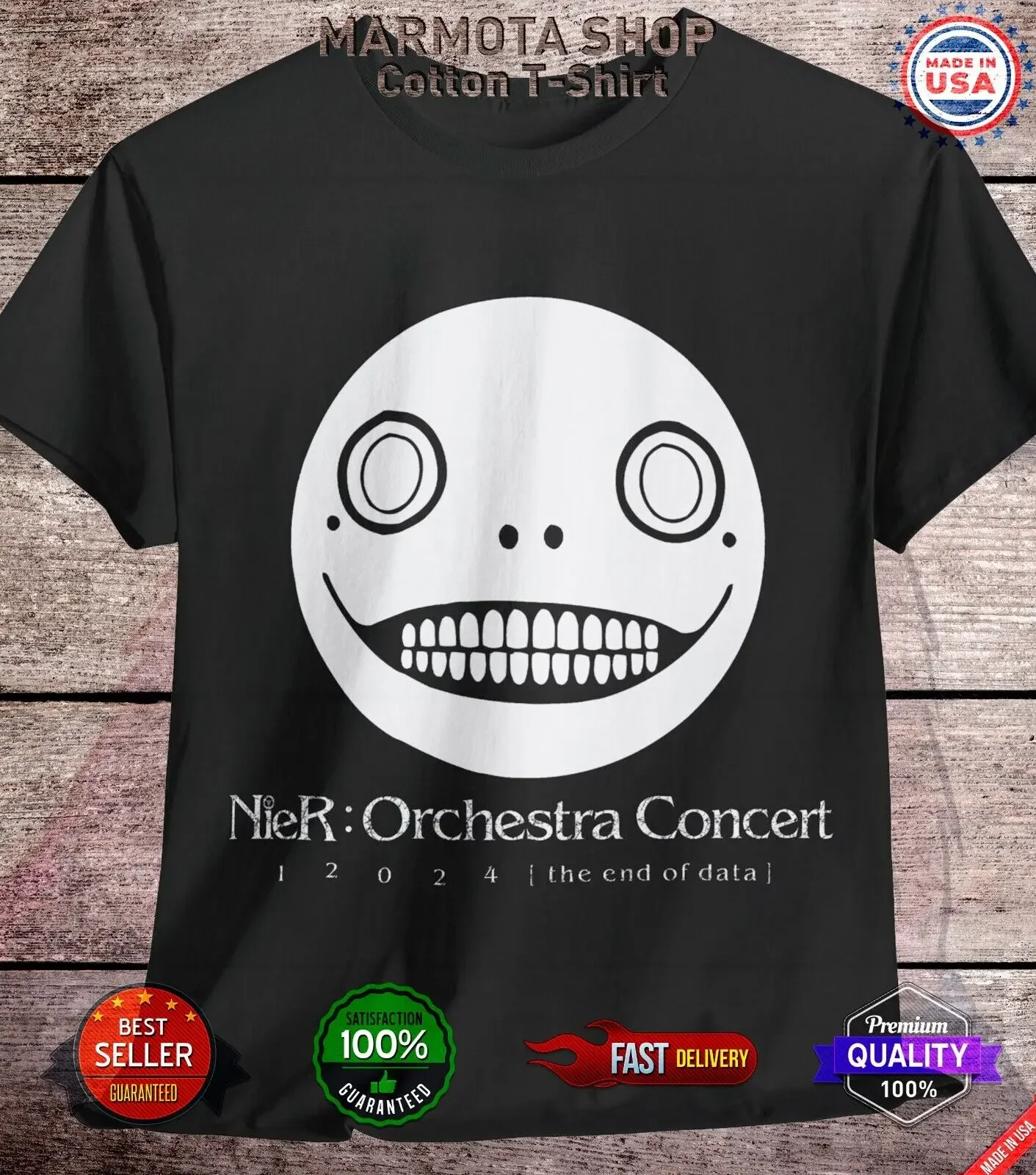 

NieR Orchestra Concert 2024 - Emil Yoko Taro mask 2B & 9S Gamer Tee T-Shirt