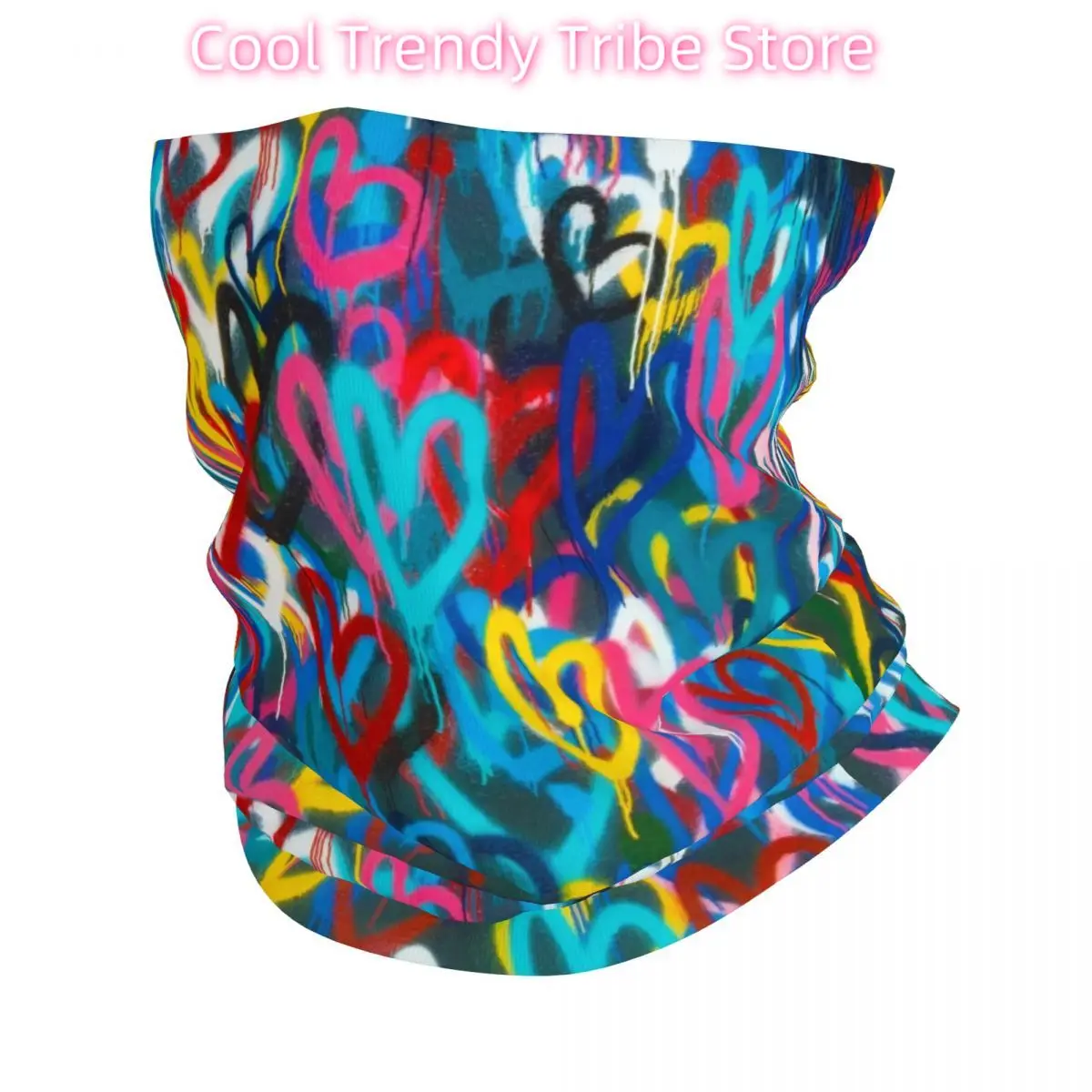

Graffiti Rainbow Love Bandana Neck Gaiter Printed LGBT Gay Hearts Balaclavas Mask Scarf Headwear Outdoor Sports Unisex Adult