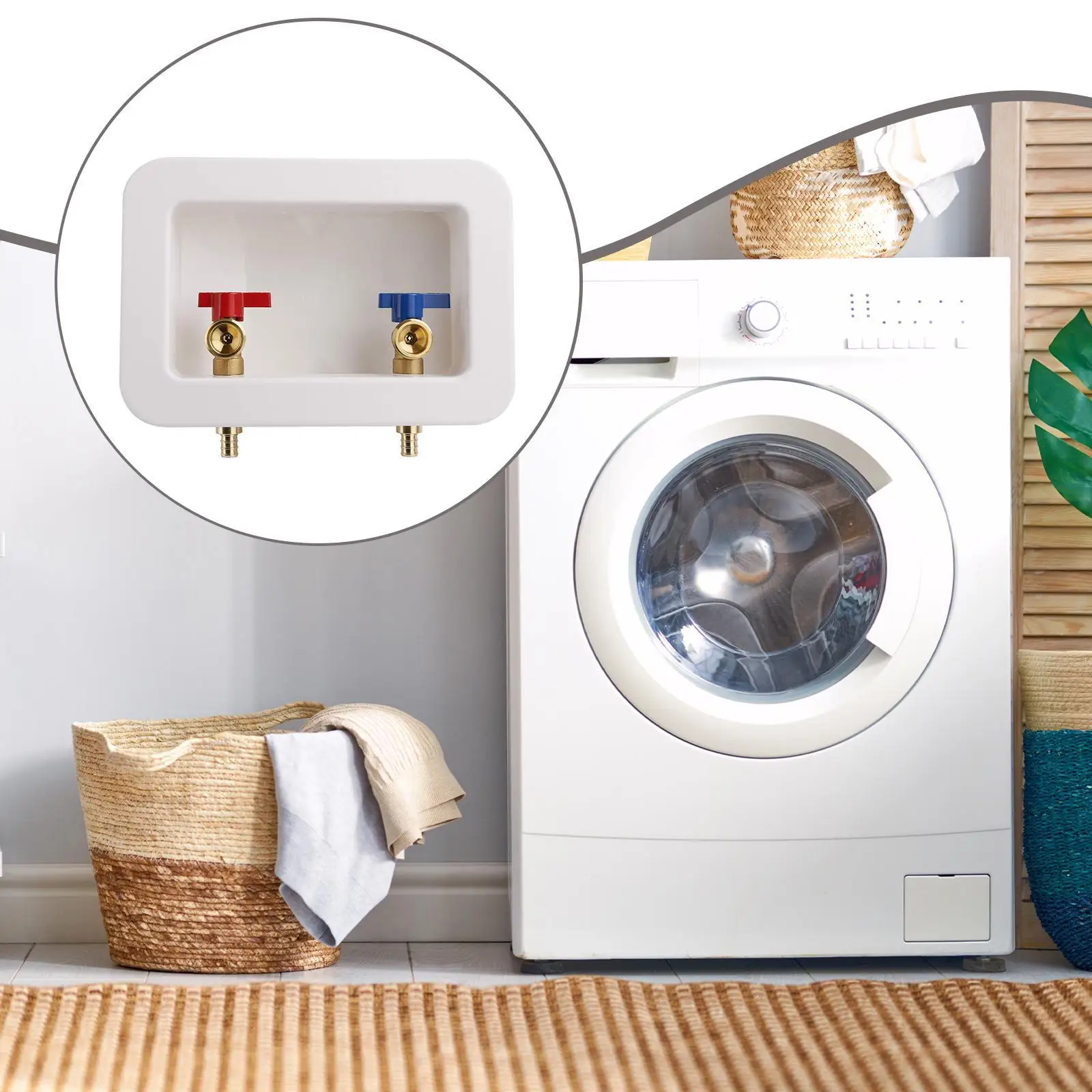 

Выходная коробка для стиральной машины Легкая розетка для стиральной машины Простая в использовании Простая установка Сменные детали для ванной комнаты 1/2 дюйма Pex B