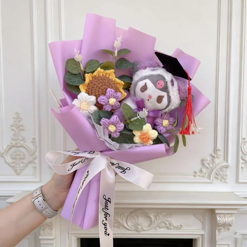 Cartoon Anime Series Hellokitty Kulomi Plush Toys Creative Graduation Bouquet Children\'s Day Birthday Graduation Gifts For Kids