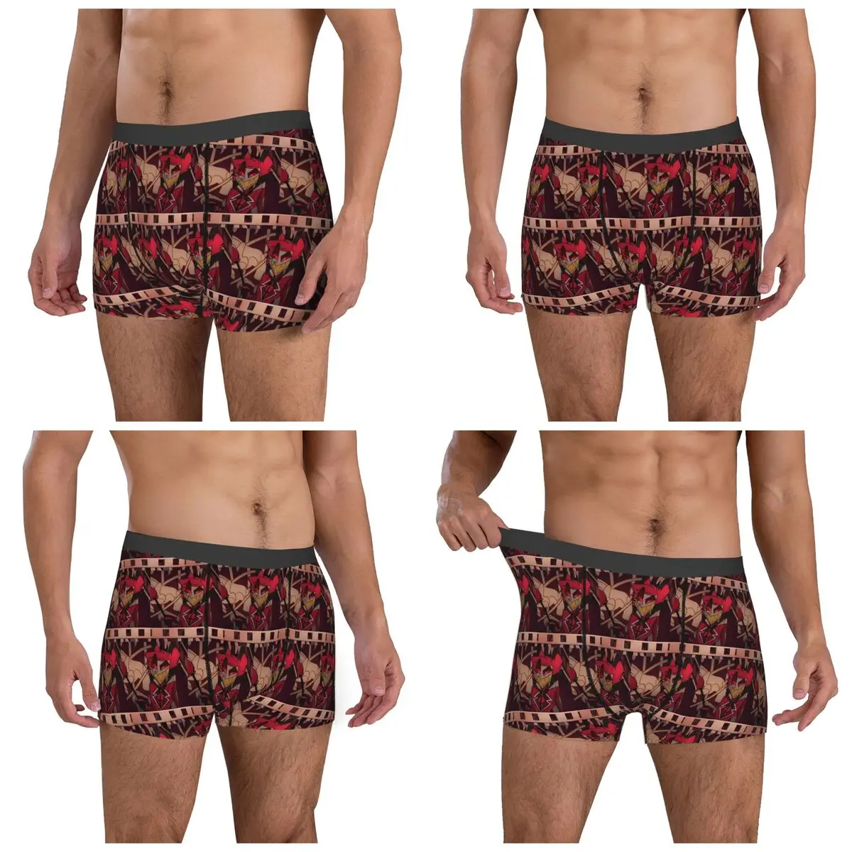 Boxer Underpants Shorts Modern Hazbin Alastor Buddy Cartoon Anime Panties Men's Comfortable Underwear Homme Man Boyfriend Gift