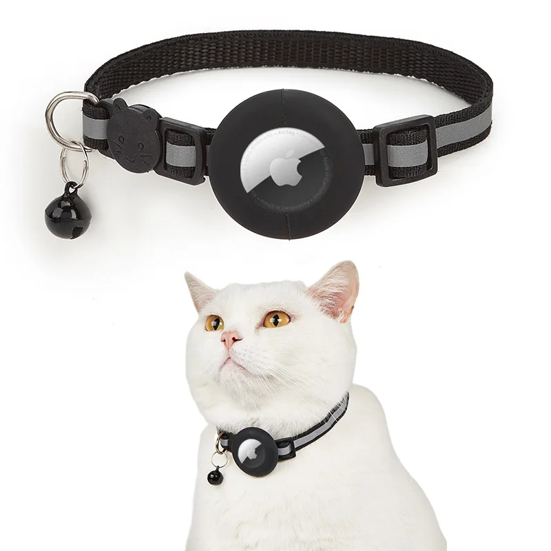 For Airtag Case Pet Reflective Collar Neck Ring Anti Lost GPS Tracker Protective Case Cat Neck Strap Universal Pet Supplies