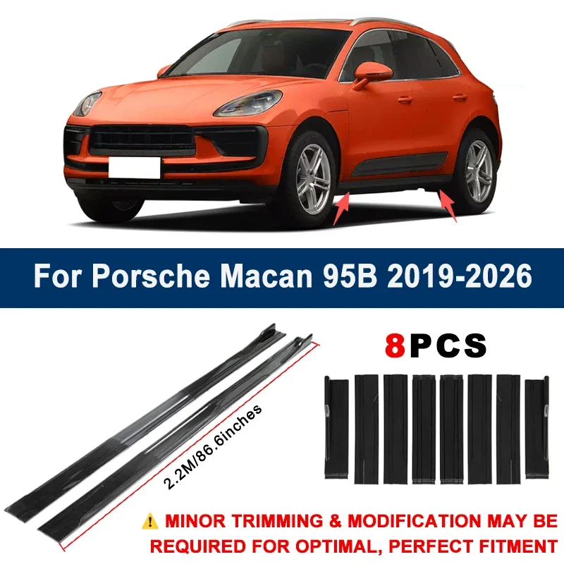 

Aerodynamic 2.2m Sectional Side Skirt Extension Lips Racing Side Spoiler For Porsche Macan 95B 2019-2026 2020 Sport Upgrade Kit