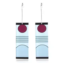 Demon Slayer Tanjiro Earrings Long Acrylic Jewelry #4