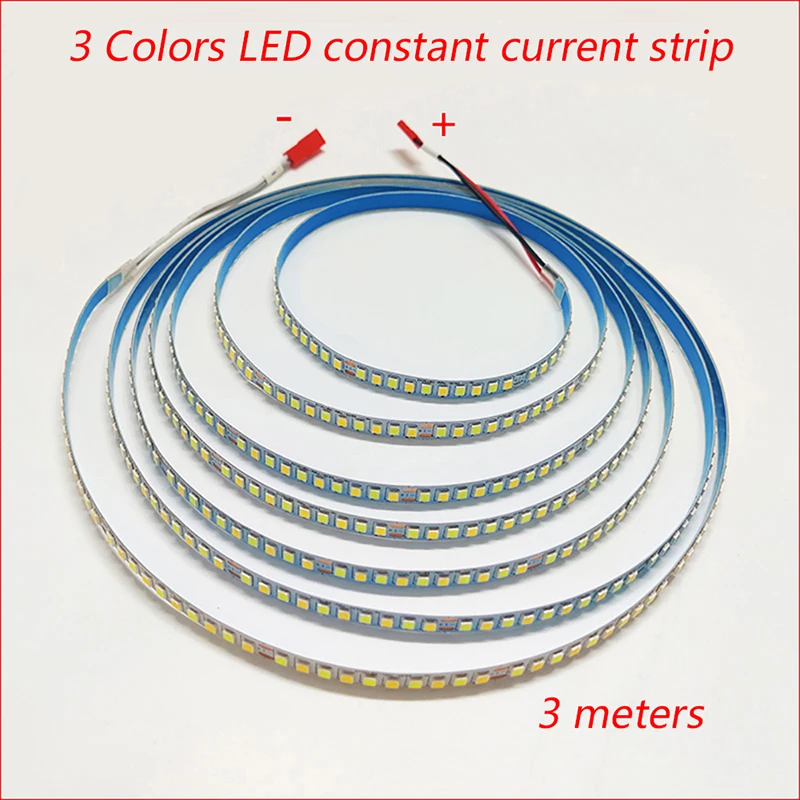 （2 welding point）3 meters 2835 200D dual colors LED strip for repairing chandeliers, 3000K+6500K LED ribbon (51-60W)X2colors