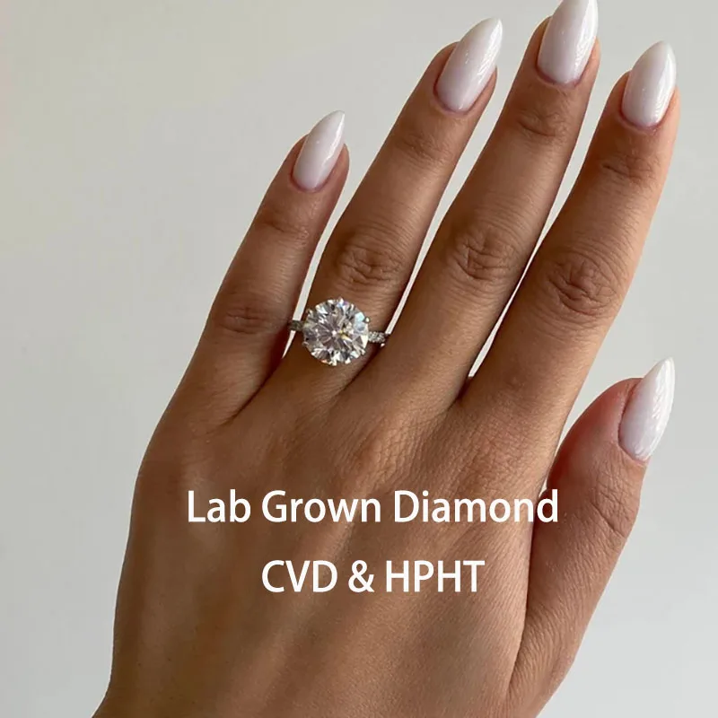 5.0 Ct Round Cut EF / VS VVS2 Lab Grown Diamond IGI Certified 6 Prong Engagement Ring 14K/18K Gold Luxury Ring