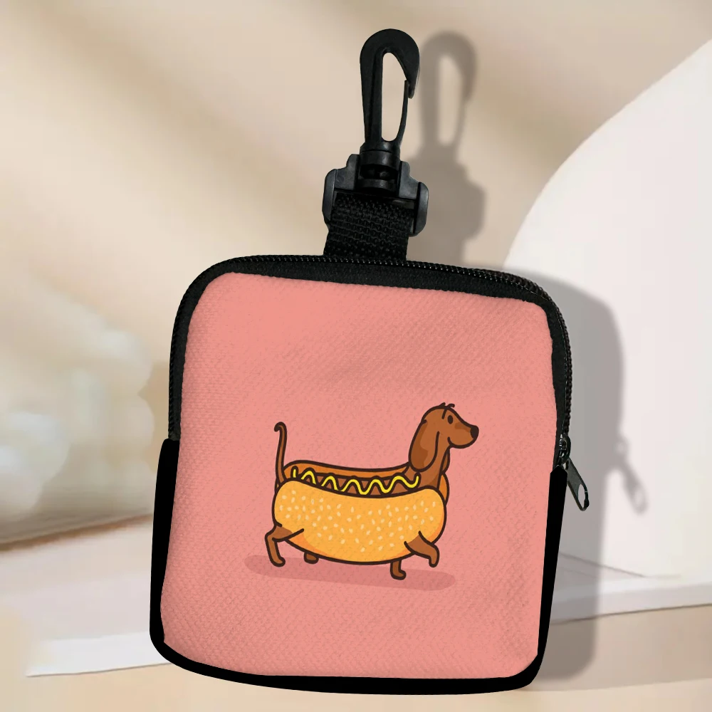 

Sausage Dog Print Coin Purse Portable Cell Phone Pouch Mini Wallet Zipper Money Bag Key Lipstick Organizer Pouch 7.2