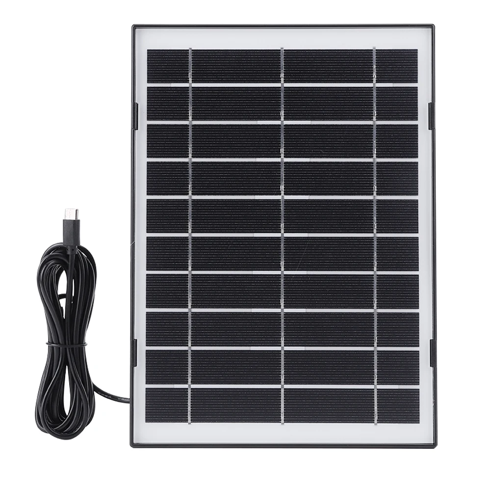 10W 5V กล้องรักษาความปลอดภัยแผงพลังงานแสงอาทิตย์กลางแจ้งโซล่าเซลล์ Charger Monocrystalline Silicon แผงพลังงานแสงอาทิตย์สําหรับ Camping Hiking