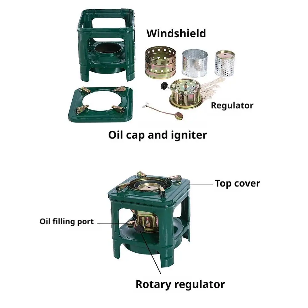 الراقية الكيروسين موقد 8 الفتائل الظهر مواقد الزيت التخييم نزهة موقد تسخين المياه 2-3 شخص مواقد التدفئة الديزل #6