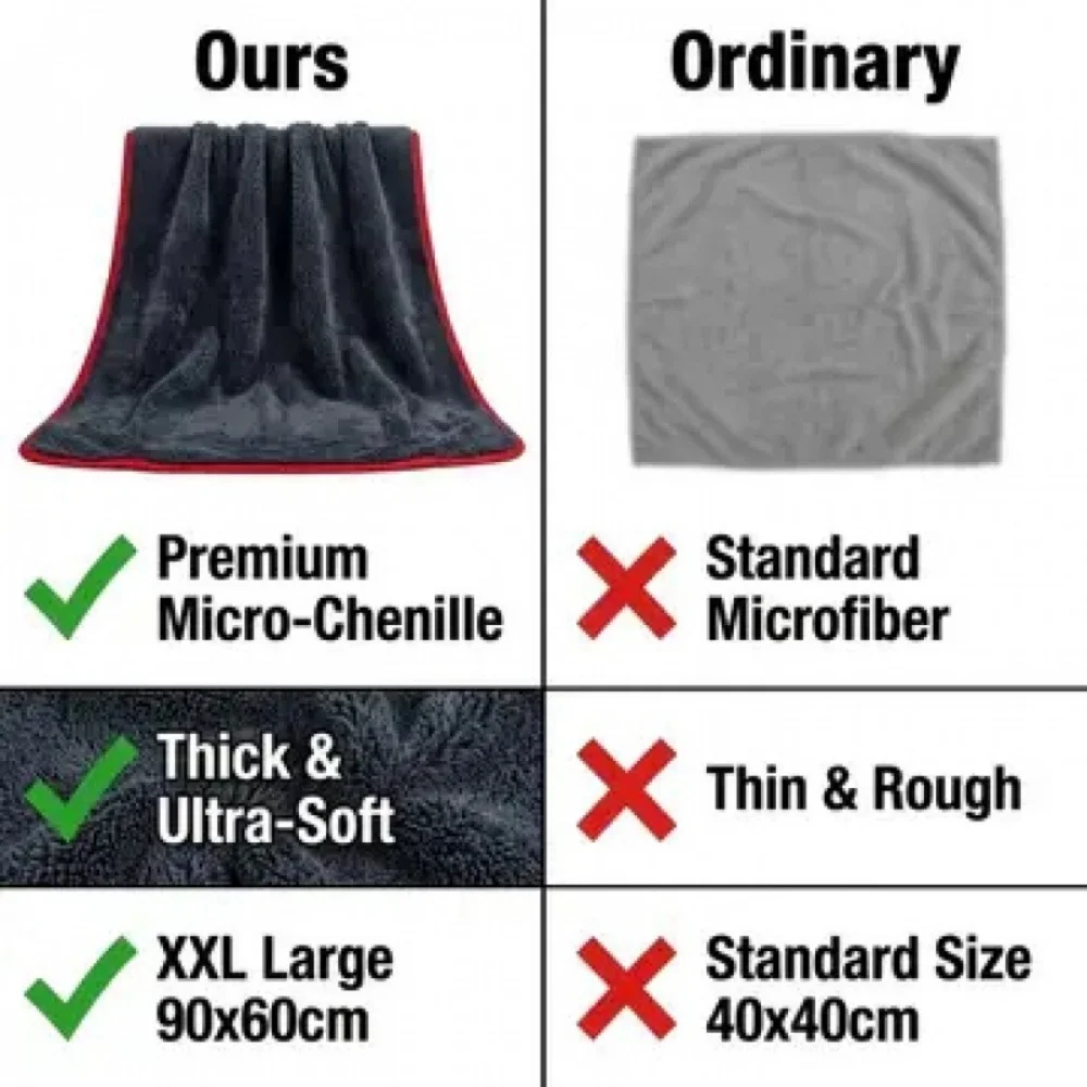 Ultra Absorbent Car Towel Microfiber Drying Towel - Ultra Absorbent Thickened Technology with Twist Ring Design