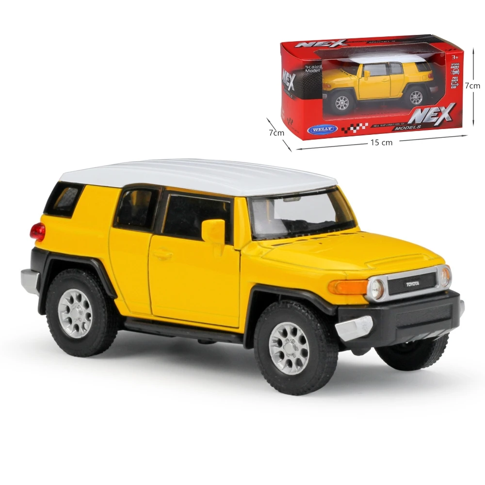 1/36 TOYOTA FJ Crusier Toy Car Model For Children Welly Diecast Off-Road Miniature Vehicle Pull Back Collection Gift For Kid Boy