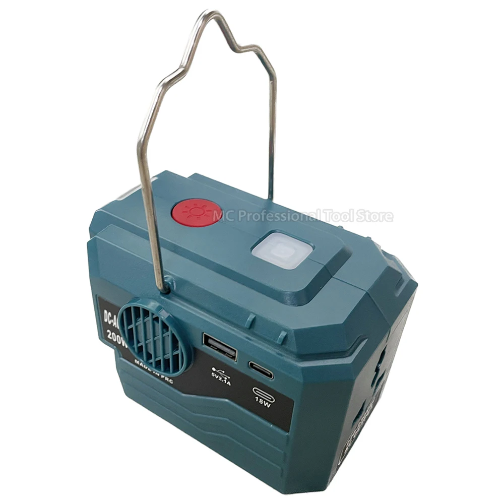 Convertitore di potenza per batteria Makita da 18 V a 120 V/220 V CA Generatore di inverter a onda sinusoidale modificata portatile con USB, tipo C