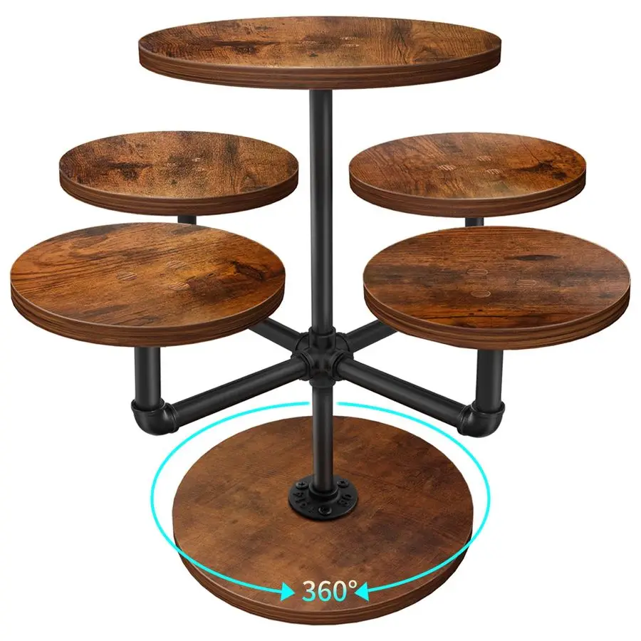 

Подставка, вращающаяся на 360 градусов подставка для кексов на 50 кексов Подставка для тортов в деревенском стиле Набор для демонстрации десертного стола Многоуровневая подставка для подноса для вечеринки Weddi