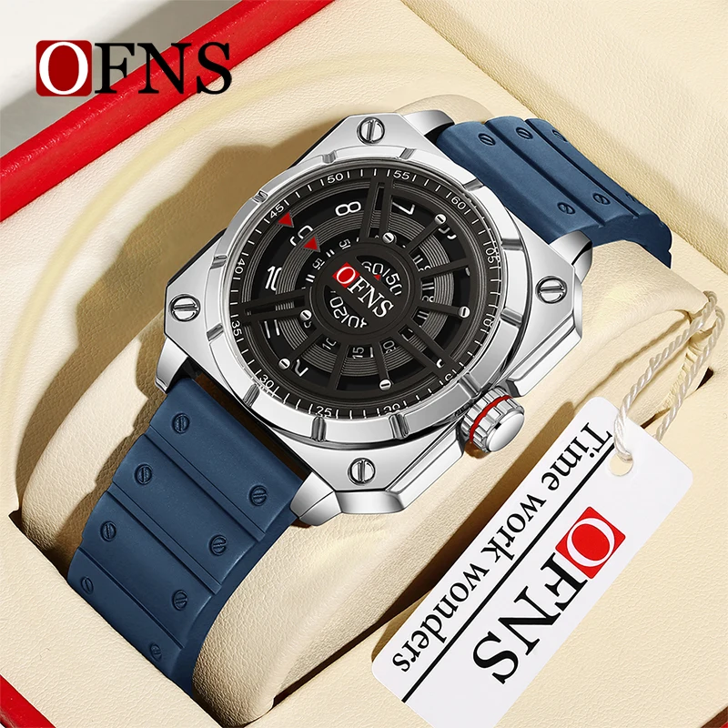 OFNS Top Brand Fashion New Style Men\'s Watch Creative Cool Design Large Dial Waterproof Quartz Watch leisure Business Men Watch