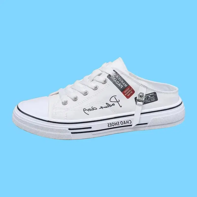 

Men's Casual Slippers Thick-soled Comfortable Walking Shoe Fashion Closed-toe Half-slip Shoes for Men Summer Breathable Loafers