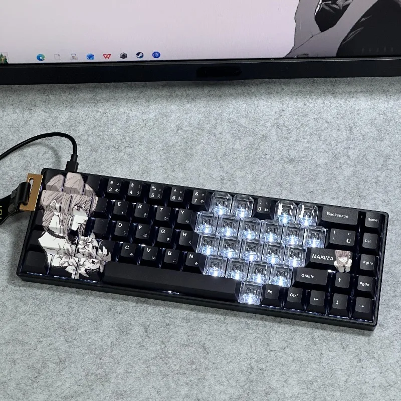 Makima Themed Anime Keycaps Mechanical Keyboard Original PBT Custom Cute Keycaps PC Gaming Keyboard Accessories Collectible Gift