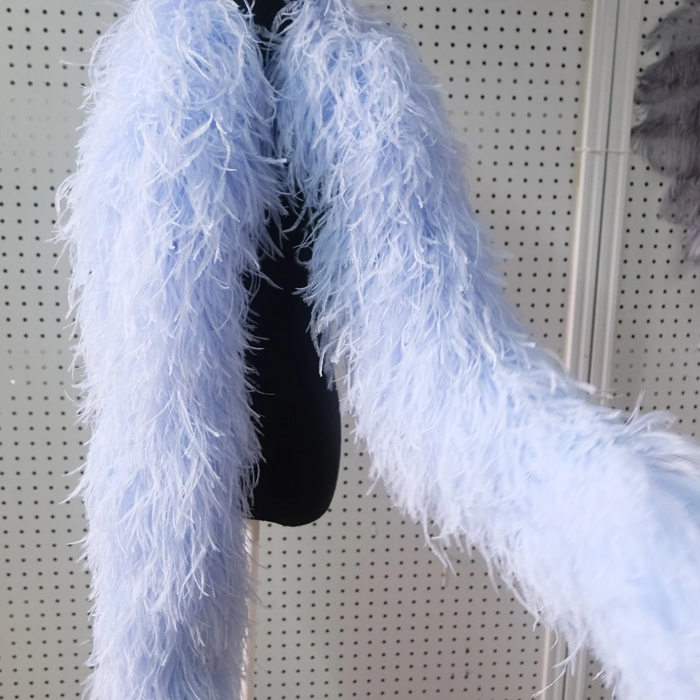 White Feather Boa Fluffy 30ply Ostrich Feather Boa Scarf Ostrich Feathers Trim Shawl Costume Fashion Design Party Decoration