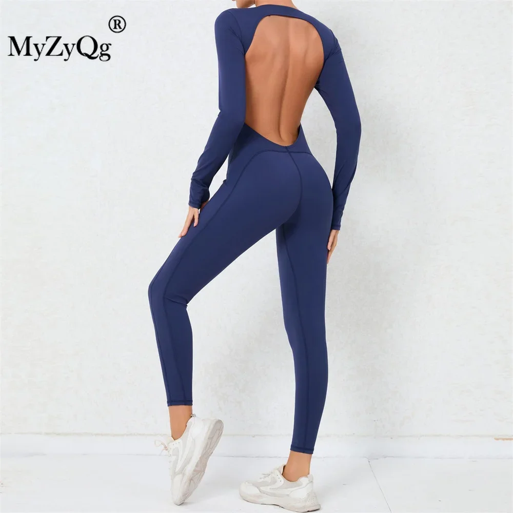 

MyZyQg Women Ballet Dance Aerial Finger Cuff Yoga Jumpsuit Fitness Sports Long Sleeve Tracksuit Bodycon Workout Sportswear