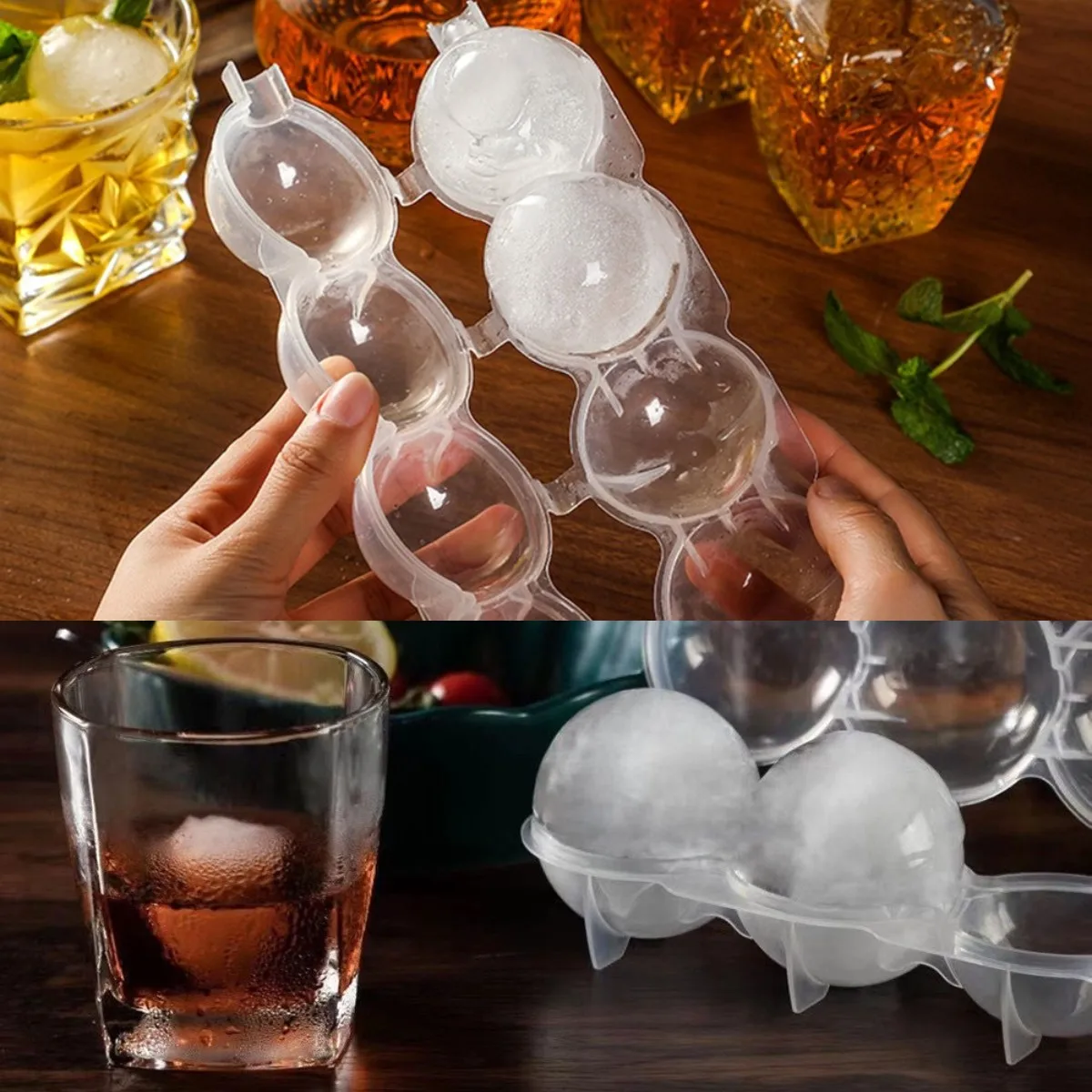 New Ice Ball Mold Ice Ball Maker DIY Ice Cream Moulds Whiskey Cocktail Sphere Round Ice Cube Mold Bar Party Kitchen Accessories