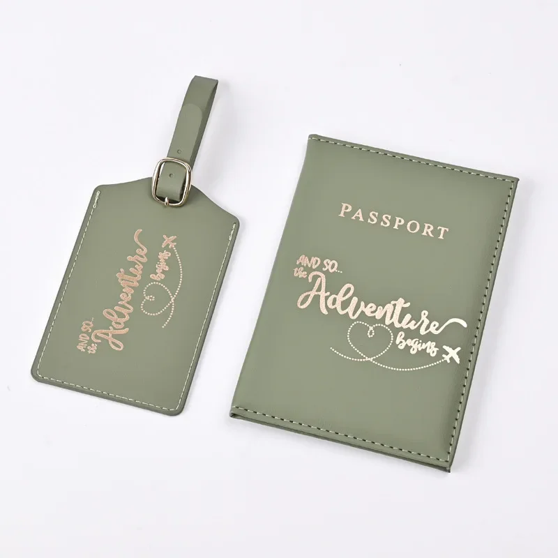 

2024 New PU Letter Map Print Passport Holder Air Ticket Clip Passport Covers Luggage Tag Set Id Bank Credit Card Holder Unisex