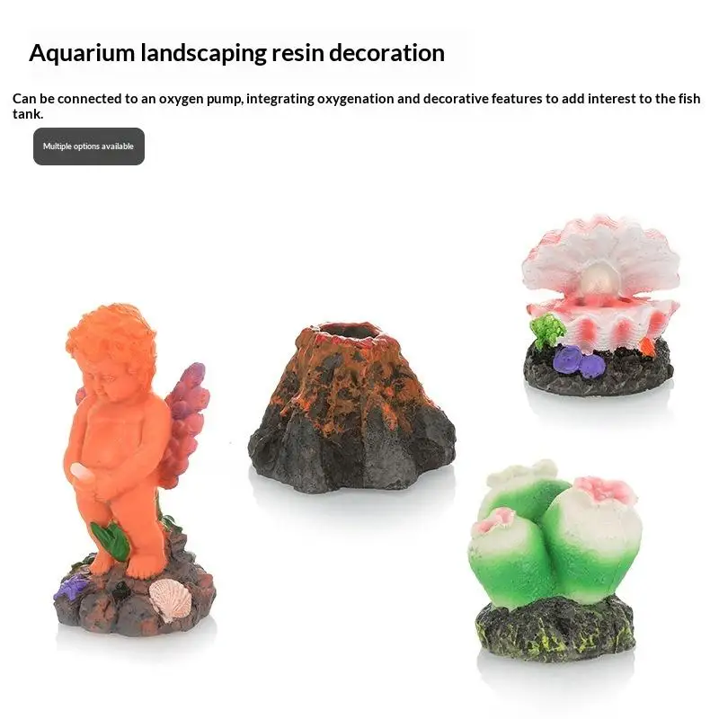 Volcano Shaped Aquarium Bubble Stone Oxygen Decor Fish Tank Ornament For Aquatic Landscape Accessories