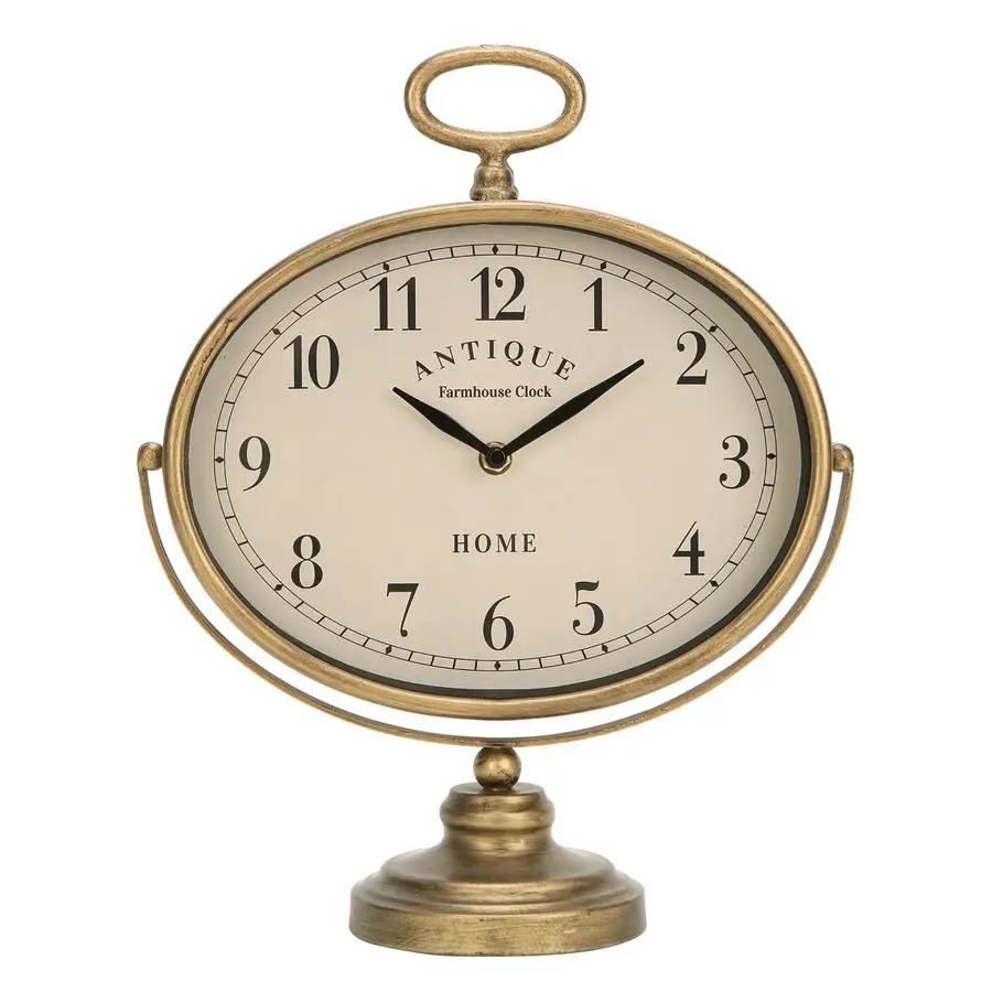 

Antique Table Clock, Gold Retro Desk Clock with SilentNonTicking Battery Operated Rustic Desk Clock for Living Room, Tabletop,