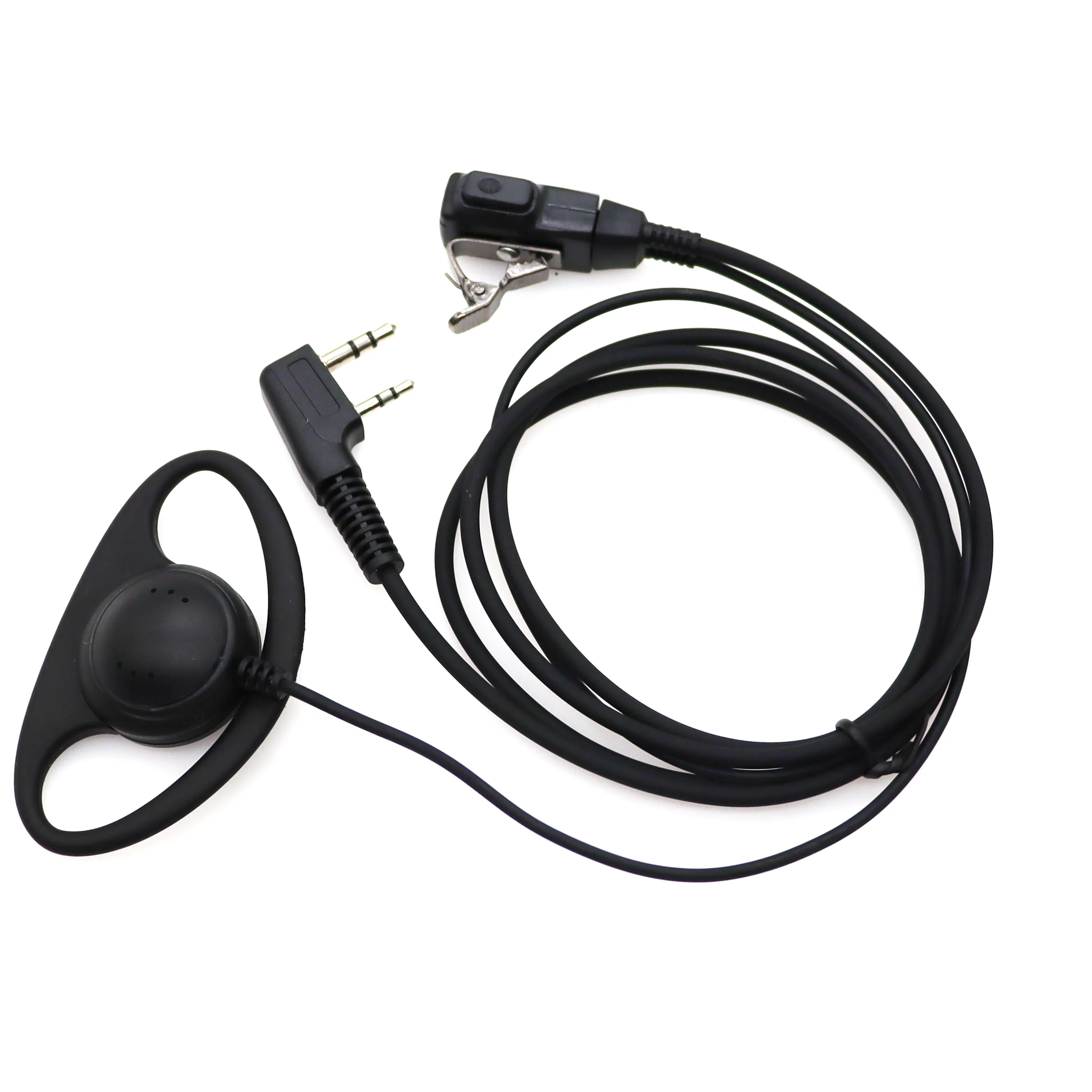 

Walkie Talkie D Shape Soft Ear Hook Earpiece 2 Pin PTT with Mic Headset for UV-5R 888S 777S 666S BF Handheld BaoFeng Accessories