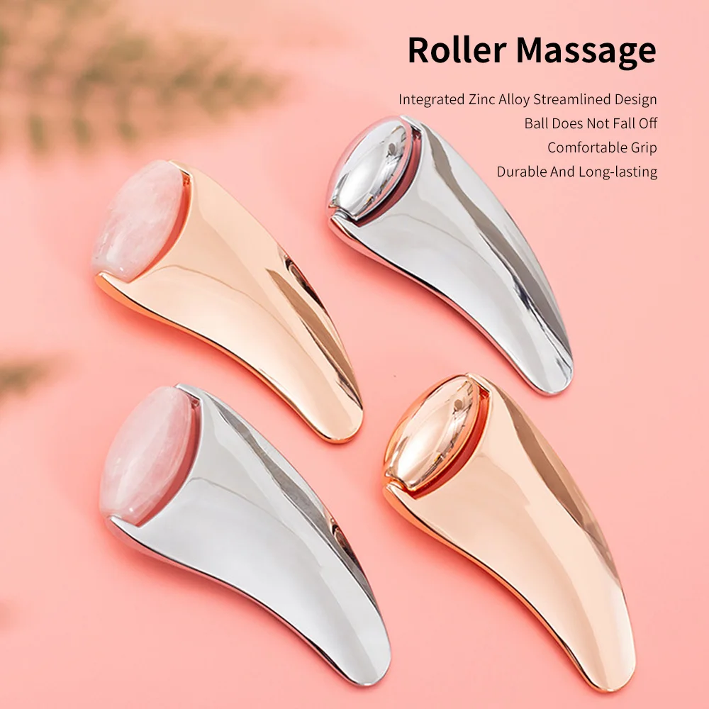Masajeador Facial con rodillo de Jade, tablero Gua Sha de Metal, eliminador de arrugas, estiramiento Facial fino, herramientas de masaje corporal Facial de belleza