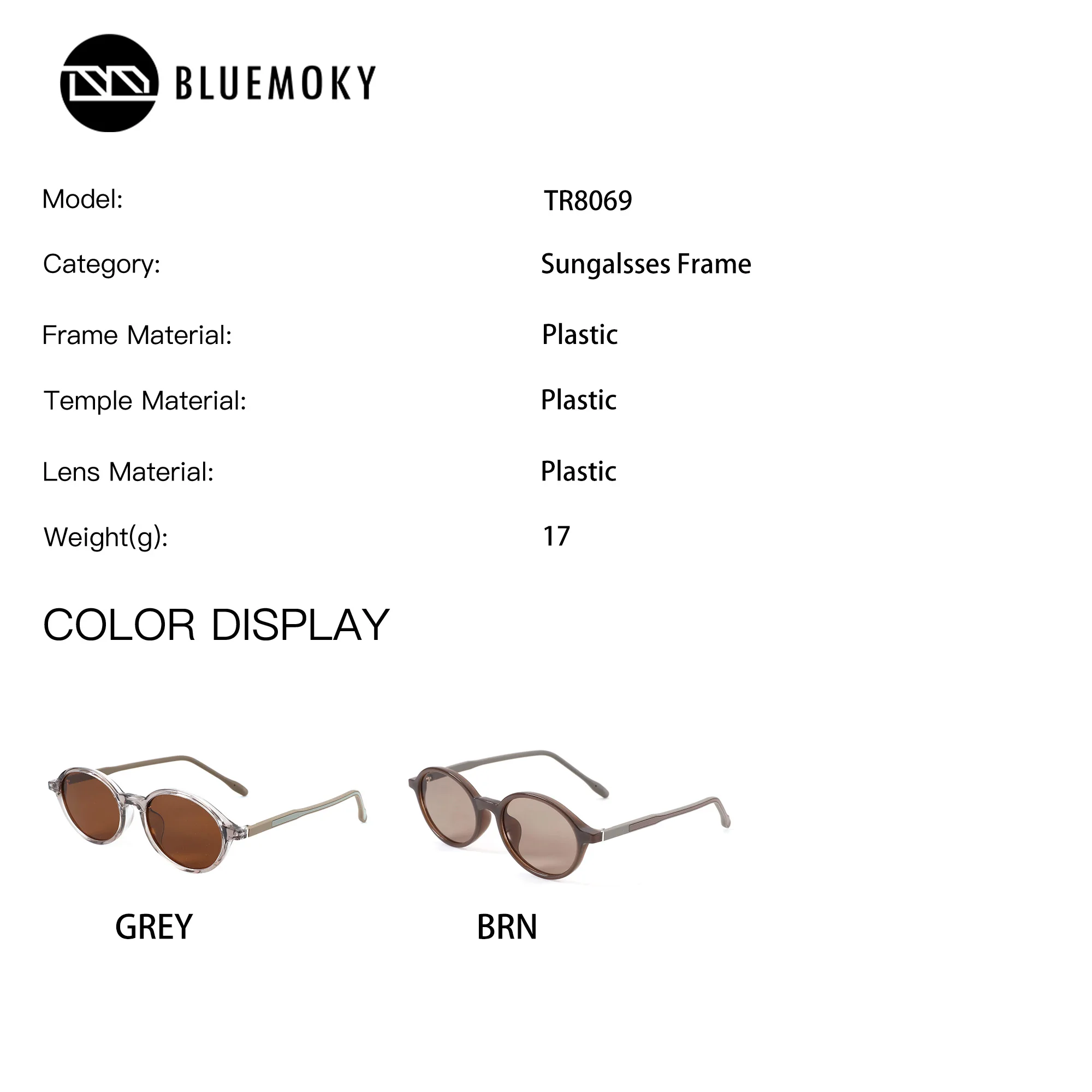 BLUEMOKY L Size Oval Prescription Sunglasses Men Women Unisex Polarized UV400 Progressive Myopia Optical Grade Frames Glasses