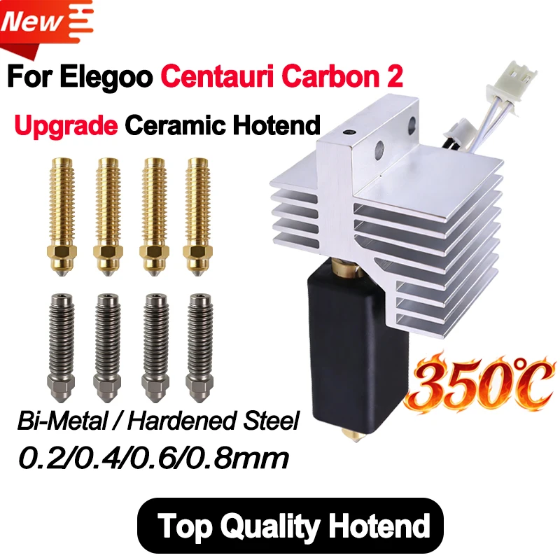 

Комплект для модернизации хотэнда для экструдера Centauri Carbon 2 (0.2/0.4/0.6/0.8 мм), комплект хотэнда для сопла Elegoo Centauri Carbon 2, запчасти для 3D-принтера