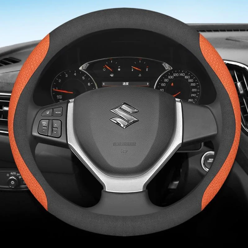 for Suzuki Vitara 4th 2015 2016 2017 2018 Car Steering Wheel Cover PU Leather Non-slip Auto Accessories