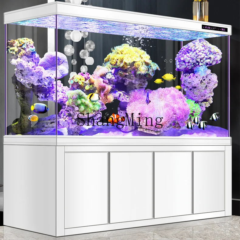 

ZYY ultra-white bottom filter fish tank, living room, household medium and large screen entrance partition goldfish tank