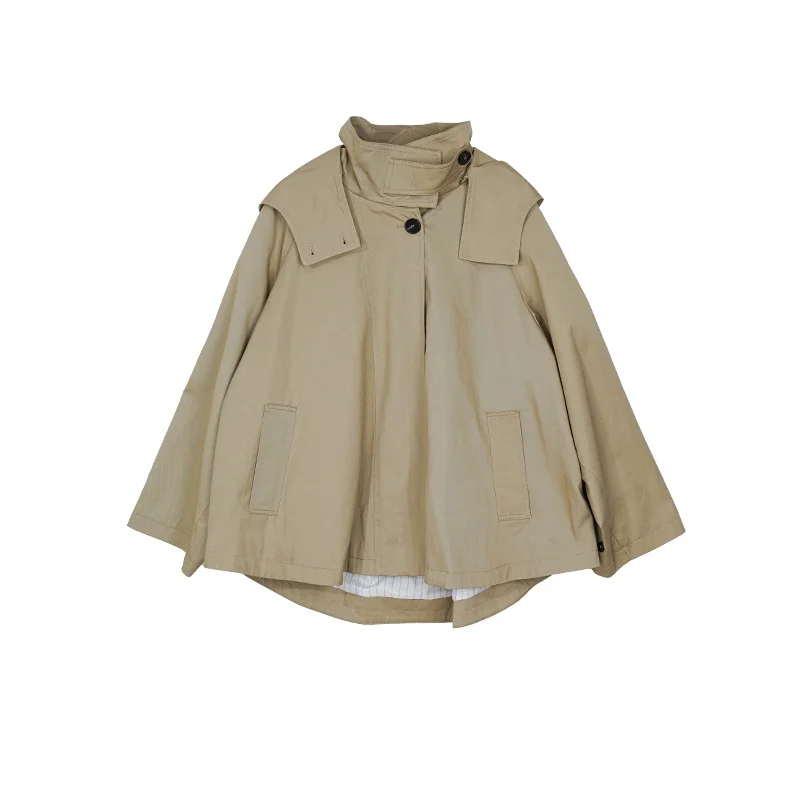 

Повседневная свободная хлопковая женская куртка с капюшоном в стиле ретро OrdinaryTimes, осенняя коллекция 2024, модная женская верхняя одежда