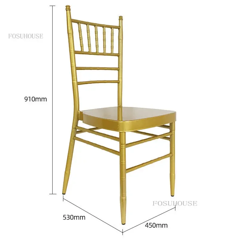 Outdoor Wedding Chairs Hotel Commercial Furniture Banquet Leisure Dining Chairs Thickened Wrought Iron Chair for Events