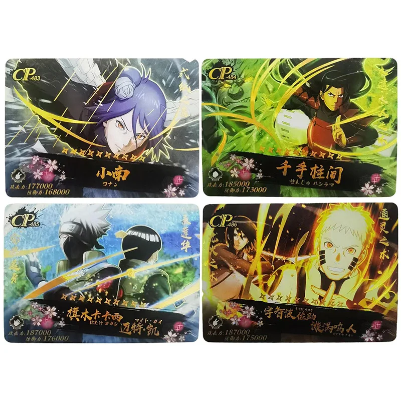 Anime NARUTO Rare CP Refraction Foil Konan Senju Hashirama Uchiha Sasuke Kakashi Toys for boys Collectible Card Birthday Present