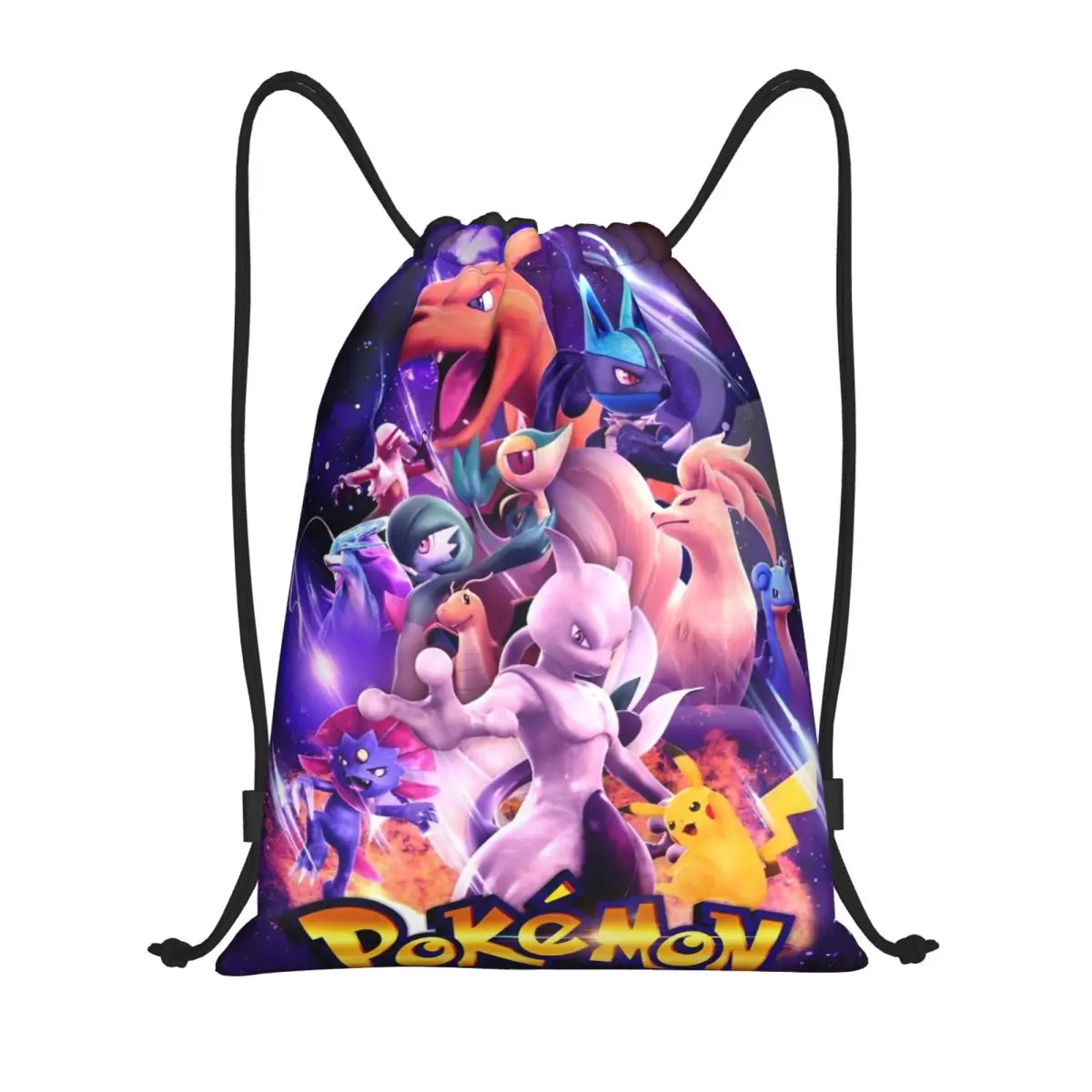 

Милый мультфильм манга Poke-Mon сумка рюкзак на шнурке спортивный спортивный рюкзак водостойкие сумки на шнурке с покемонами для езды на велосипеде